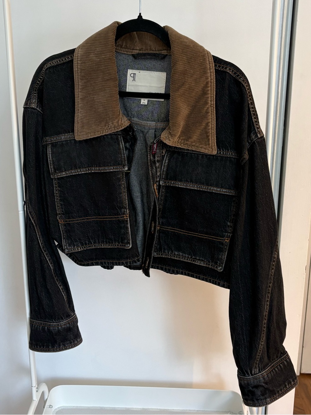 Anthropologie Pilcro | Cropped Denim Jacket with Corduroy Collar
